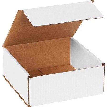 BOX PACKAGING Corrugated Mailers, 7"L x 7"W x 3"H, White M773